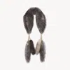 Chloé The Treasure Tails Scarf In Shearling Silver Size Onesize 100% Ovis Aries Aries Shearling, Farmed, C In Silver