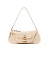 Chloé Sac Porté Épaule The 99 En Cuir Grainé Femme Beige Taille Onesize 100% Cuir De Veau In Nude