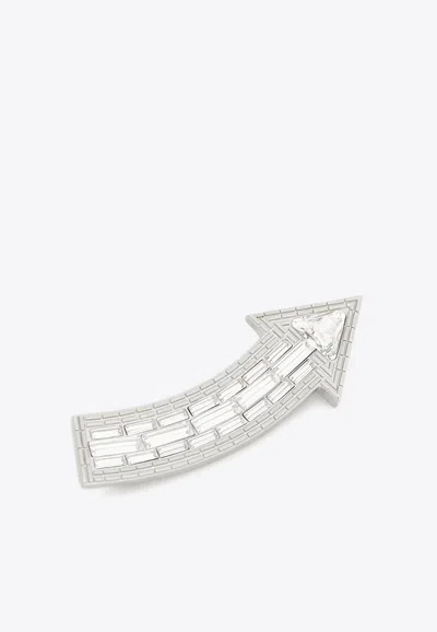 Chloé Thelma Arrow-shaped Brooch In Palladium