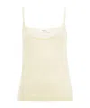 Chloé Débardeur À Fines Bretelles En Maille De Laine Extrafine Femme Laiton Doré Taille Xs 100% Laine In White