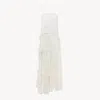 Chloé Thin-strap Long Dress In Embroidered Lace In White