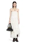 Chloé Thin Strap Long Dress In Embroidered Lace In White