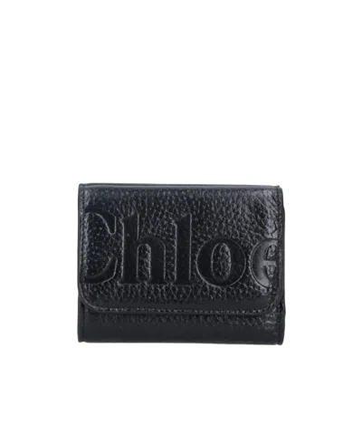 CHLOÉ CHLOÉ LOGO EMBOSSED TRI-FOLD WALLET