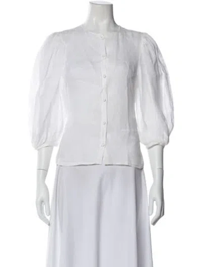 Pre-owned Chloé Three-quarter Sleeve Blouse In White