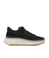 Chloé Nama Embroidered Suede And Recycled-mesh Sneakers In Black