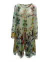 Chloé Chloe Tie Dye Print Peasant Dress In Multicolor Silk In Multi