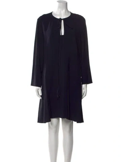 Pre-owned Chloé Tie Neck Knee-length Dress In Blue