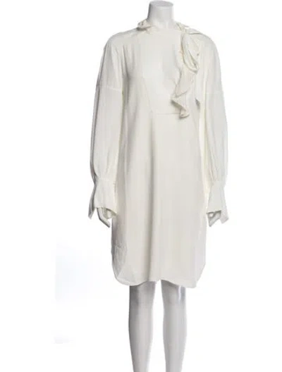 Pre-owned Chloé Tie Neck Knee-length Dress In Neutral