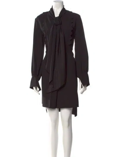 Pre-owned Chloé Tie Neck Knee-length Dress W/ Tags In Black
