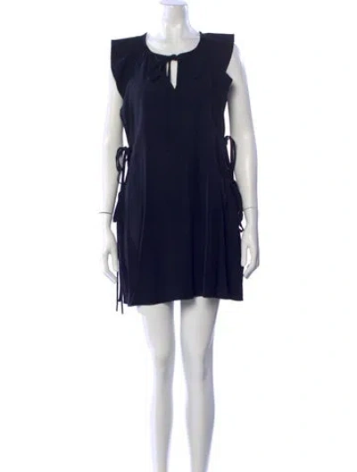 Pre-owned Chloé Tie Neck Mini Dress In Black