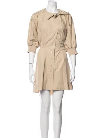 Pre-owned Chloé Tie Neck Mini Dress In Neutral
