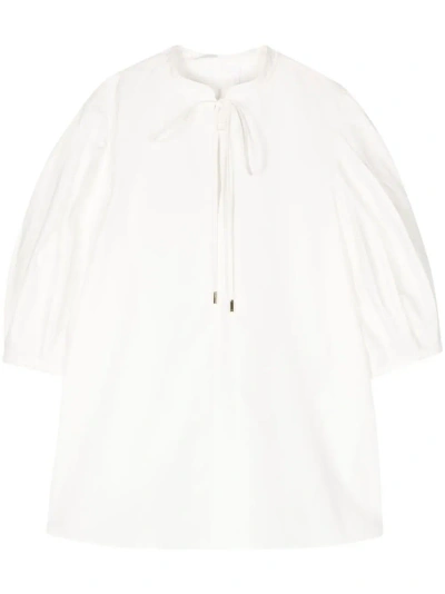 Chloé Chloe Tie Tunic Shirt Buttercream In White