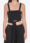 Chloé Crop Top With Ties In Black