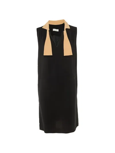 Pre-owned Chloé Tie-detail Short Dress In Black