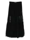 Chloé Tiered Long Skirt In Silk Georgette And Lace In Black