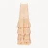 Chloé Tiered Maxi Dress In Silk Georgette In Neutral