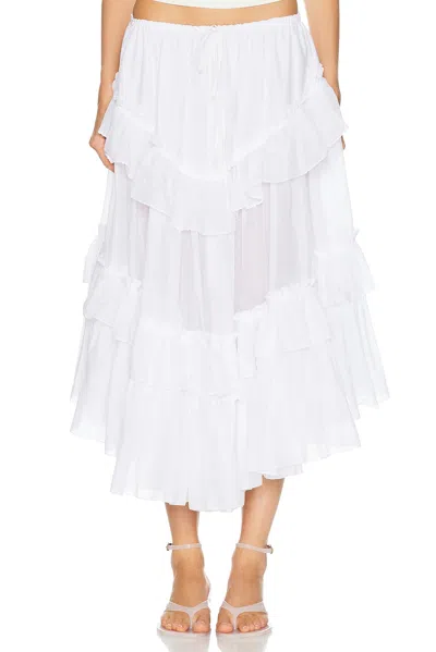 Chloé Frilled Maxi Skirt In White