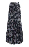 Chloé Floral Print Silk Georgette Maxi Skirt In Multi