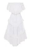 Chloé Tiered Ruffle Cotton Maxi Dress In White