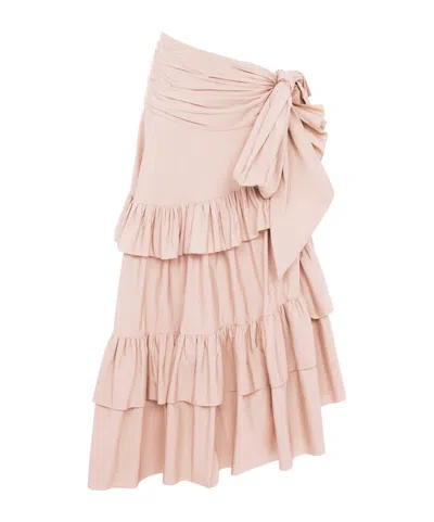 Chloé Tiered Ruffled Maxi Skirt In Pink