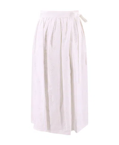 Chloé Tie-waisted Midi Skirt In White