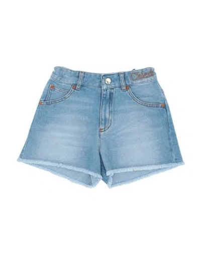 Chloé Babies'  Toddler Girl Denim Shorts Blue Size 4 Cotton, Polyester, Elastane