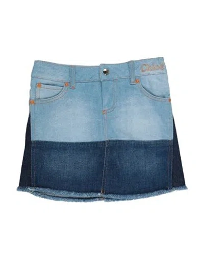 Chloé Babies'  Toddler Girl Denim Skirt Blue Size 4 Cotton, Polyester, Viscose, Elastane