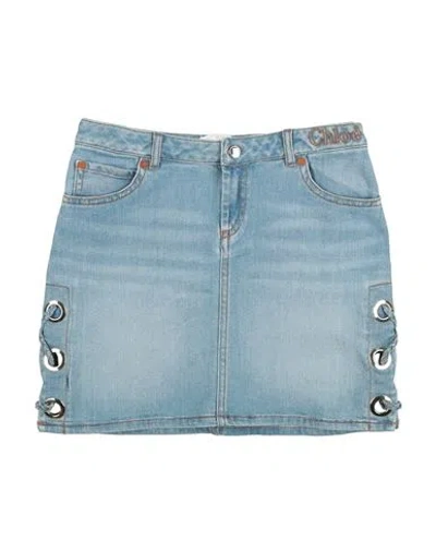 Chloé Babies'  Toddler Girl Denim Skirt Blue Size 6 Cotton, Elastane