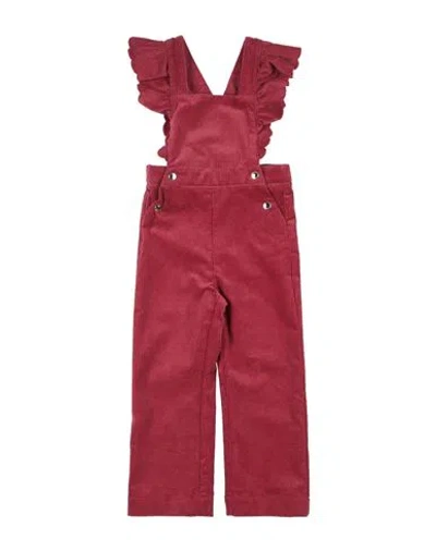 Chloé Babies'  Toddler Girl Overalls Brick Size 6 Cotton, Elastane In Red