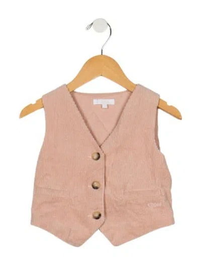 Pre-owned Chloé Babies' Toddler Girls Branded Button Closure Vest In Pink