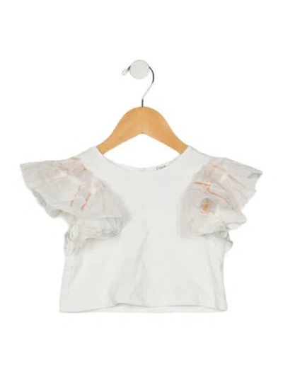 Pre-owned Chloé Babies' Toddler Girls Branded Pattern Printed Shirt In White