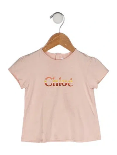 Pre-owned Chloé Babies' Toddler Girls'  Graphic Printed Short Sleeve Top In Pink
