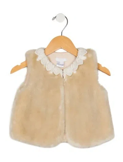 Pre-owned Chloé Babies' Toddler Girls Hook And Eye Closure Lace Embellished Vest In Neutral