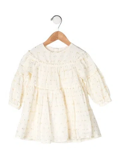 Pre-owned Chloé Babies' Toddler Girls' Pattern Printed Long Sleeve Dress  W/tags In Neutral
