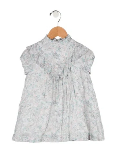 Pre-owned Chloé Babies' Toddler Girls' Printed Ruffled Dress In Grey