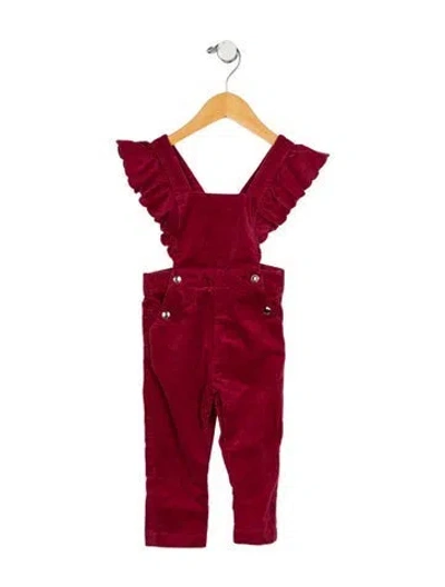 Pre-owned Chloé Babies' Toddler Girls' Ribbed Overalls In Red