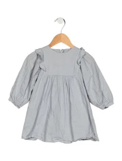 Pre-owned Chloé Babies' Toddler Girls' Studded Long-sleeve Dress In Blue