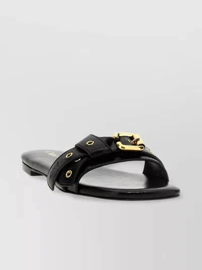 Chloé Toe Slide Sole Buckle Detail In Black