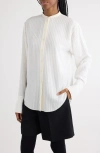 Chloé Tonal Stripe Button-up Shirt In Whisper White