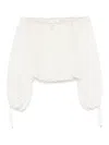 Chloé Off-the-shoulder Silk Blouse With Voluminous Sleeves In White