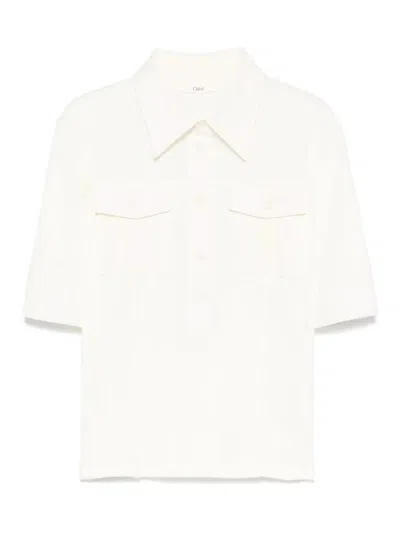 Chloé Utility-style Polo Shirt In Beige