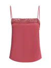 Chloé Organic Silk Crepe De Chine Top In Red