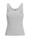 Chloé Ribbed Jersey Top In Gray