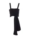 Chloé Cropped Tank Top With Ribbons In Black