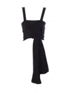 Chloé Cropped Tank Top With Ribbons In Black