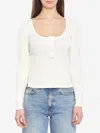Chloé Women Cotton Jersey Henley T-shirt In White