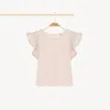 Chloé Top À Volants Femme Rose Taille 8 100% Coton In Pink