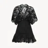 Chloé Lace Short-sleeve Ruffle Top In Black