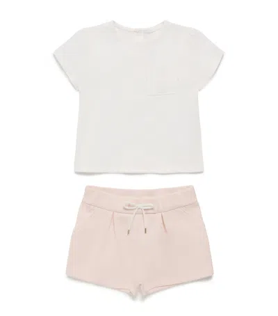 Chloé Kids' Top And Shorts Set In Pink
