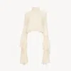 Chloé Tulle High And Low Pleated Top In Multi